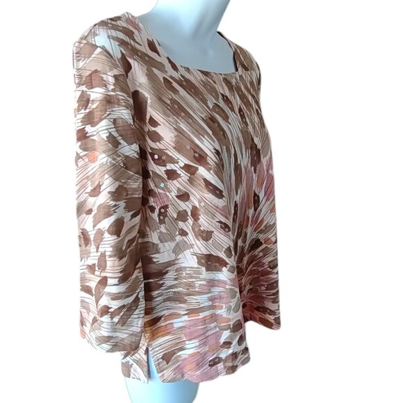 Alfred Dunner Petite 3/4 length-sleeved Top Size SP - Picture 2 of 10